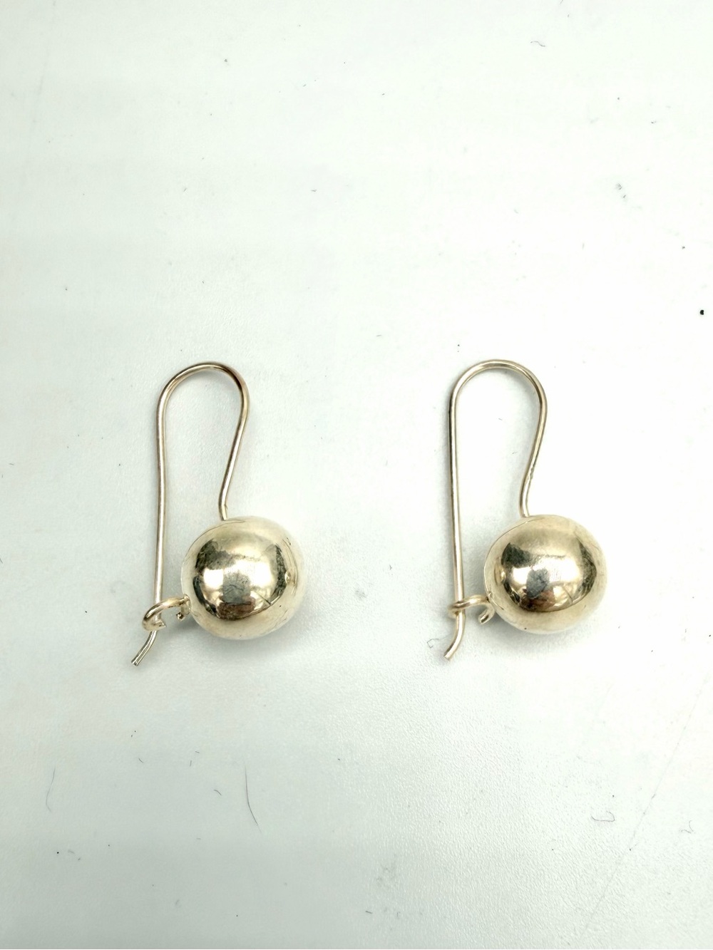 Vintage Sterling Silver Ball Drop Earrings - Classic Women Jewelry